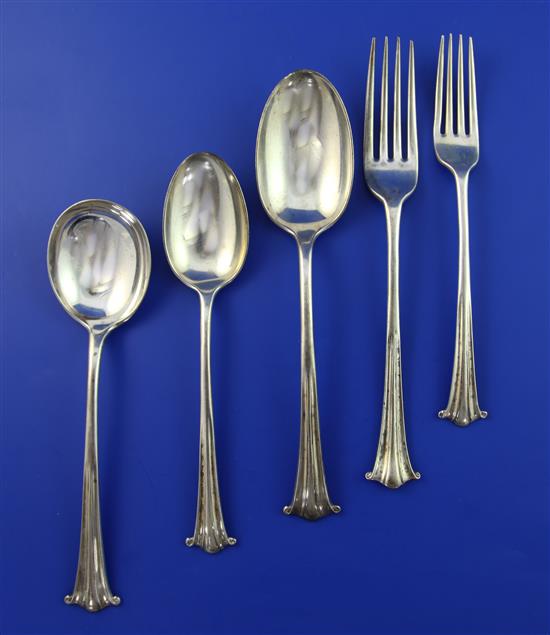 A part suite of George V silver onslow pattern flatware, 55.5 oz.